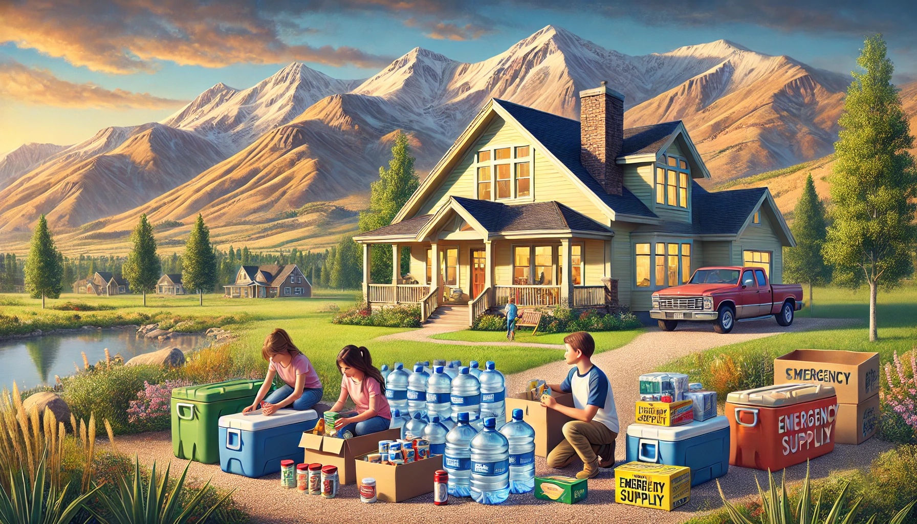 A-realistic-digital-illustration-depicting-a-cozy-Utah-home-in-Sanpete-County-surrounded-by-a-beautiful-mountainous-landscape.